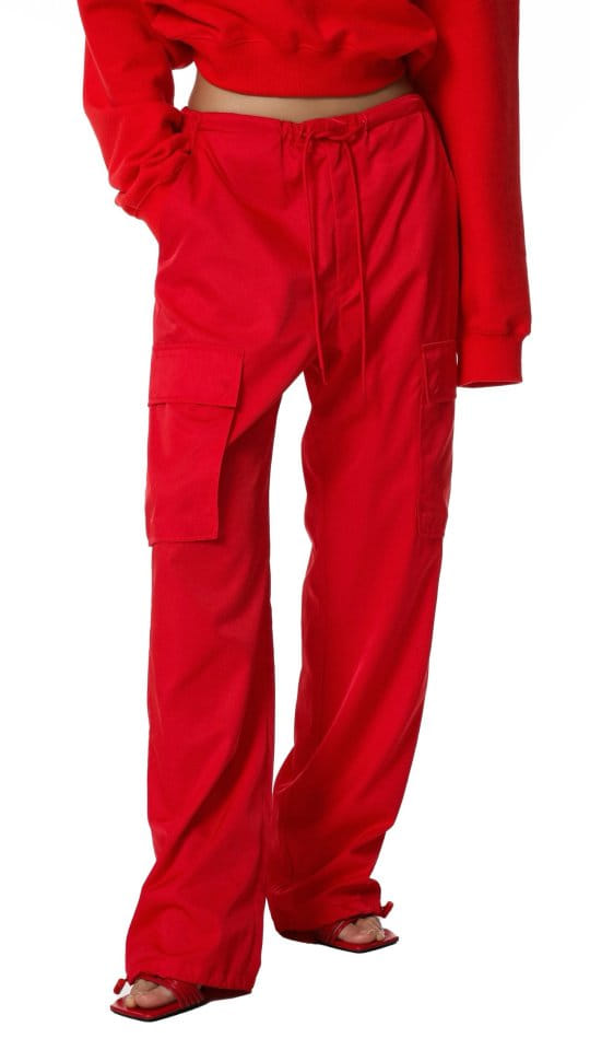 Paper Moon - Korean Women Fashion - #momslook - Nylon Drawstring Cargo Pocket Trousers - 8