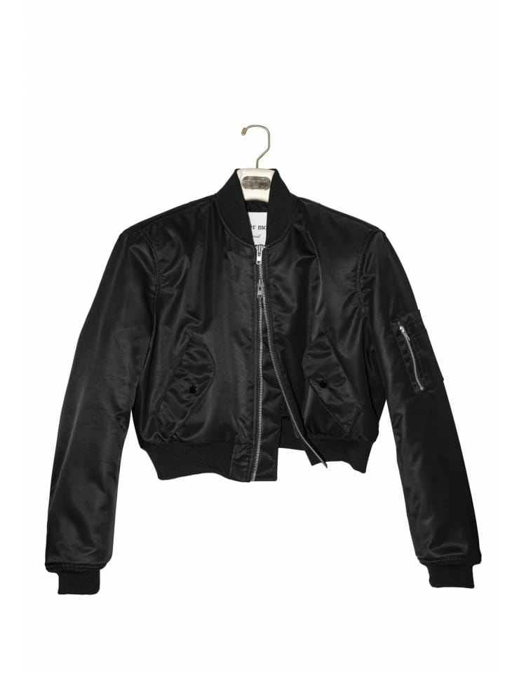 Paper Moon - Korean Women Fashion - #momslook - Square Shoulder Padded Cropped Bomber Jacket - 9