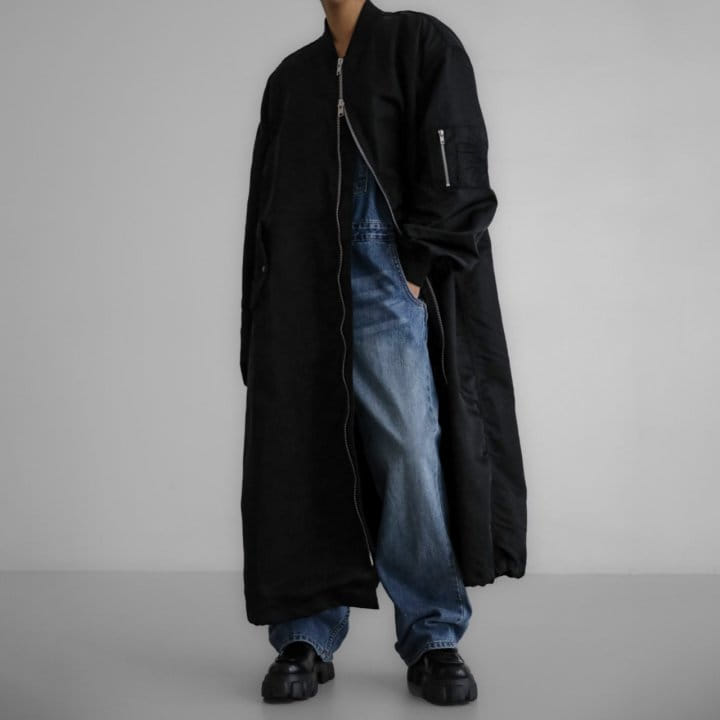 Paper Moon - Korean Women Fashion - #momslook - Oversized Maxi Length Two Way Zipped Detail Ma - 1 Bomber Coat - 3