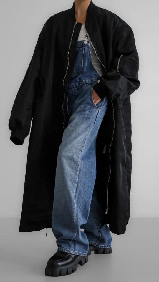 Paper Moon - Korean Women Fashion - #momslook - Oversized Maxi Length Two Way Zipped Detail Ma - 1 Bomber Coat - 7
