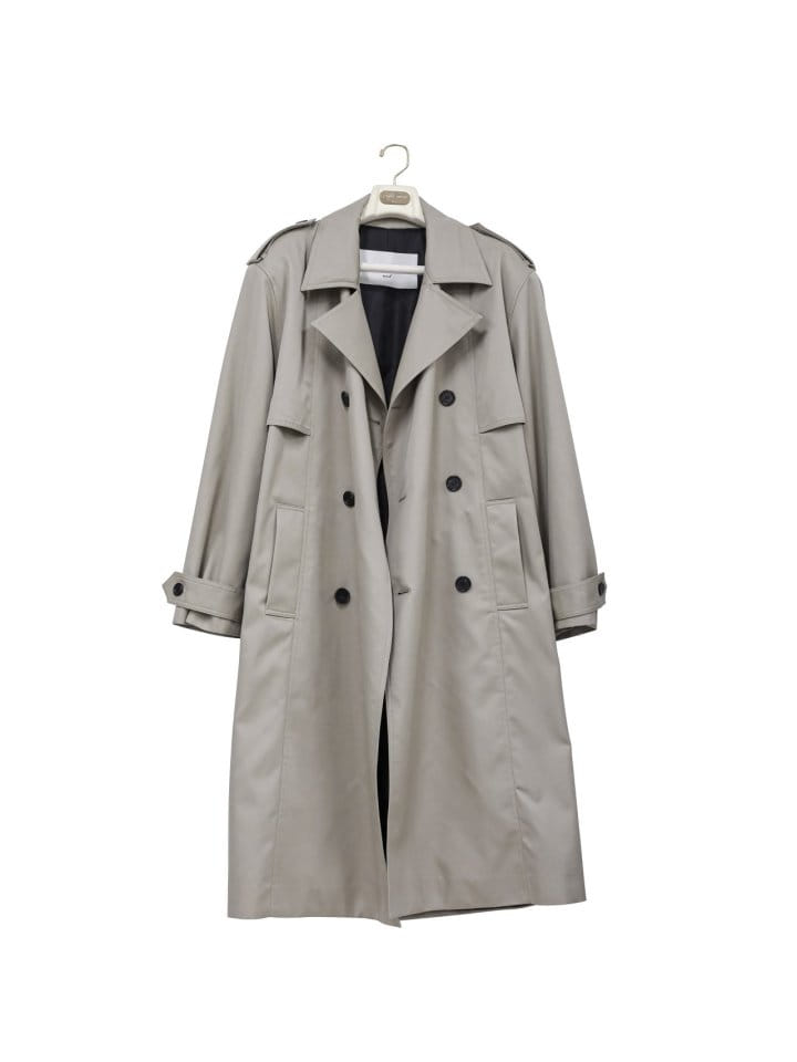 Paper Moon - Korean Women Fashion - #momslook - Padded Detail Oversized Double Breasted Trench Coat - 10