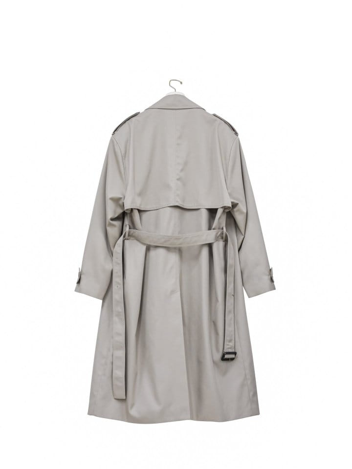 Paper Moon - Korean Women Fashion - #momslook - Padded Detail Oversized Double Breasted Trench Coat - 8