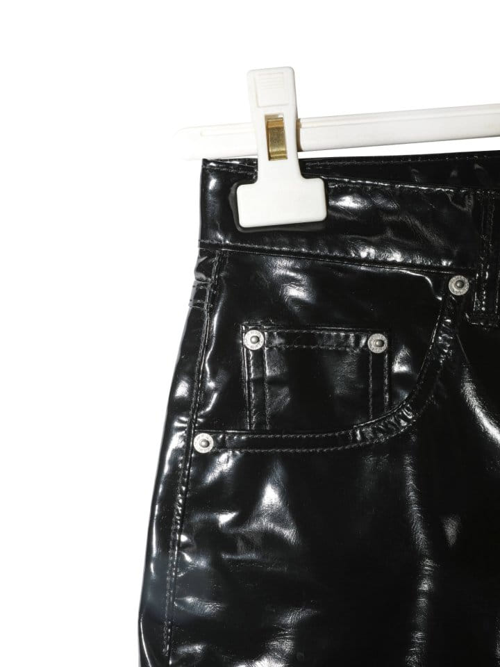 Paper Moon - Korean Women Fashion - #pursuepretty - Patent Vegan L Coated Straight Pants - 5