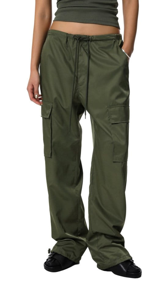 Paper Moon - Korean Women Fashion - #pursuepretty - Nylon Drawstring Cargo Pocket Trousers - 6