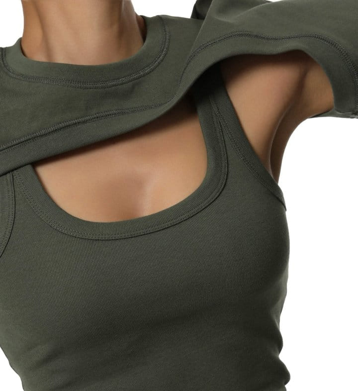 Paper Moon - Korean Women Fashion - #pursuepretty - Bolero Layered Sleevless Tank Set Top - 5