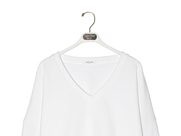Paper Moon - Korean Women Fashion - #restrostyle - V Neck Oversized Sweatshirt - 7