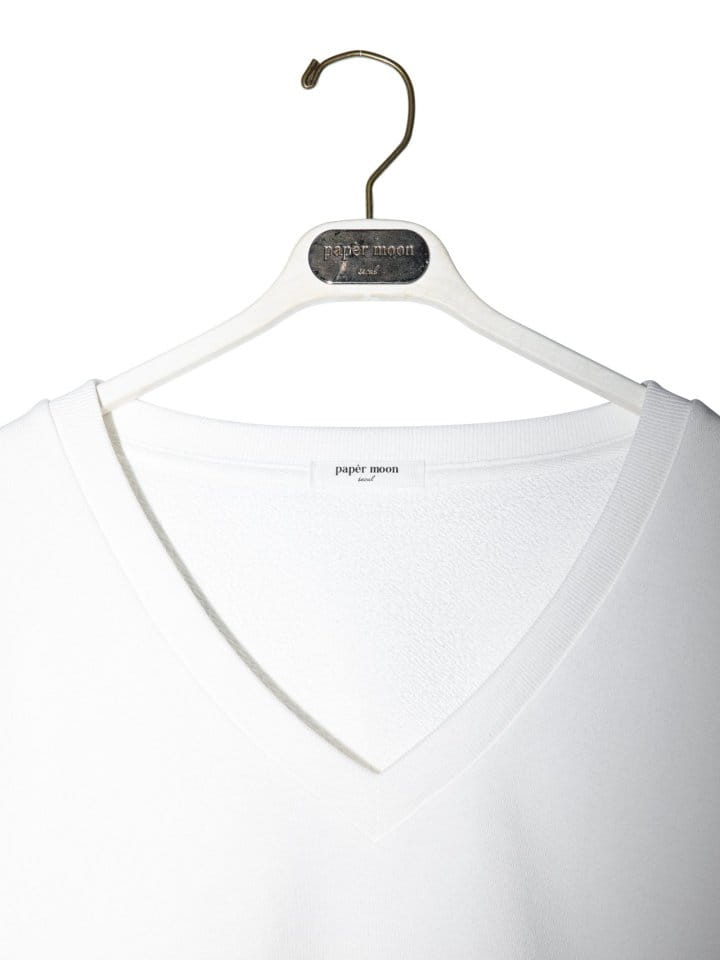 Paper Moon - Korean Women Fashion - #romanticstyle - V Neck Oversized Sweatshirt - 8