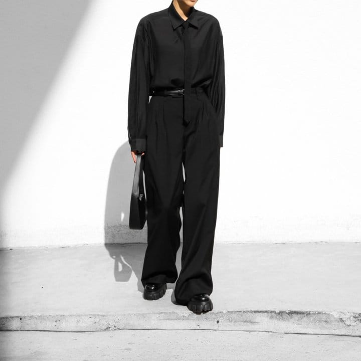 Paper Moon - Korean Women Fashion - #shopsmall - Sheer Silky Classic Button Down Shirt - 10