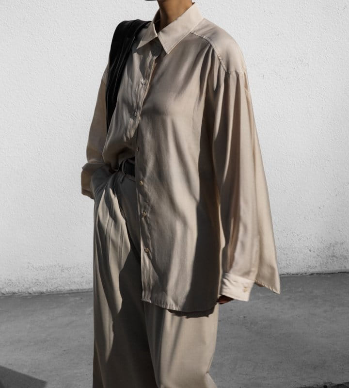 Paper Moon - Korean Women Fashion - #thatsdarling - Sheer Silky Classic Button Down Shirt - 11