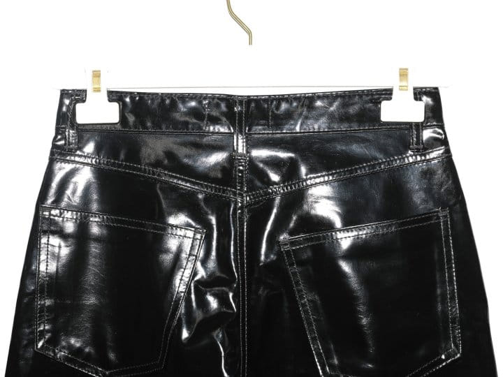 Paper Moon - Korean Women Fashion - #thatsdarling - Patent Vegan L Coated Straight Pants - 9