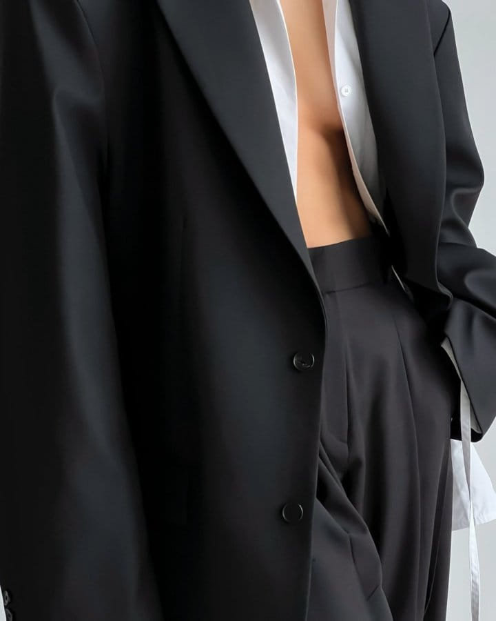 Paper Moon - Korean Women Fashion - #vintageinspired - Maxi Oversized Single Breasted W Blazer - 2