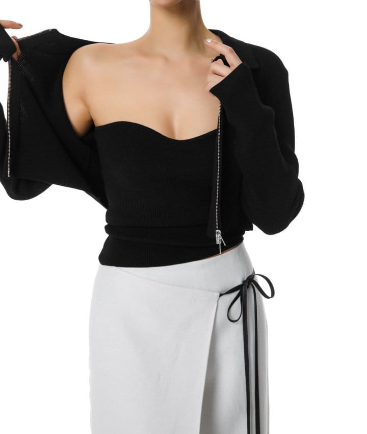 Paper Moon - Korean Women Fashion - #vintageinspired - Volume Bust Tube Knit Top - 5