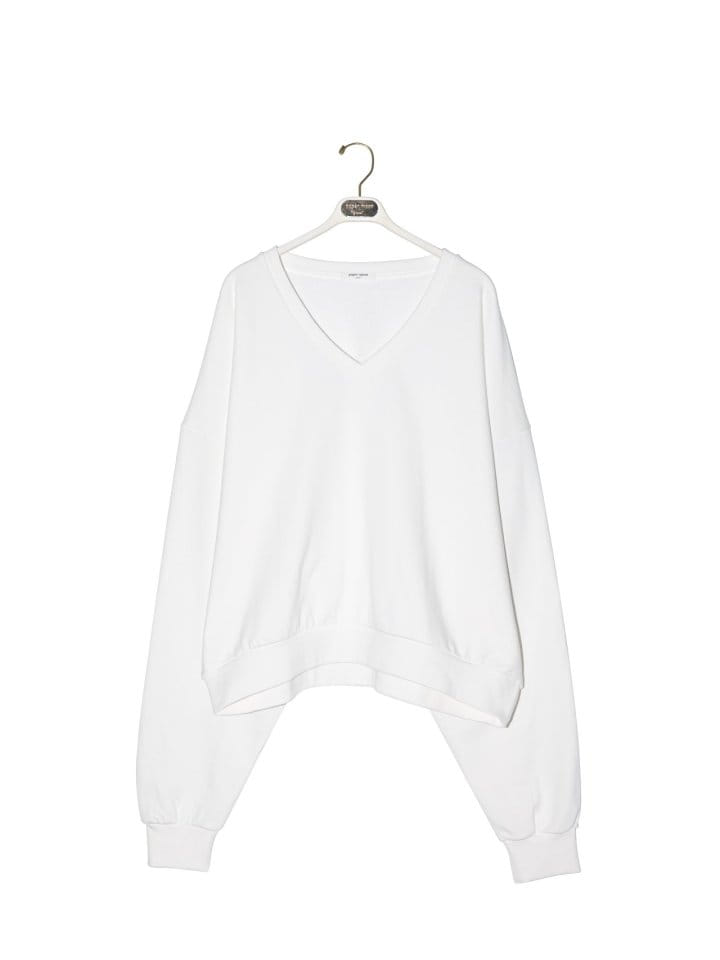 Paper Moon - Korean Women Fashion - #vintagekidsstyle - V Neck Oversized Sweatshirt - 5