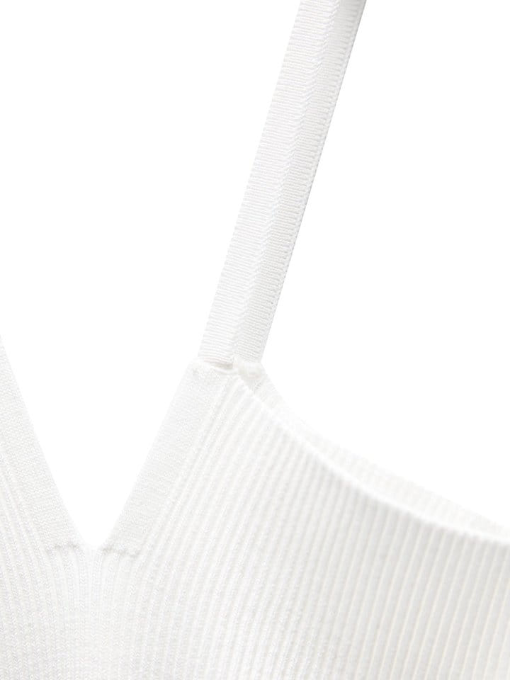 Paper Moon - Korean Women Fashion - #womensfashion - V - Line Strap Ribbed Knit Sleeveless Top - 10