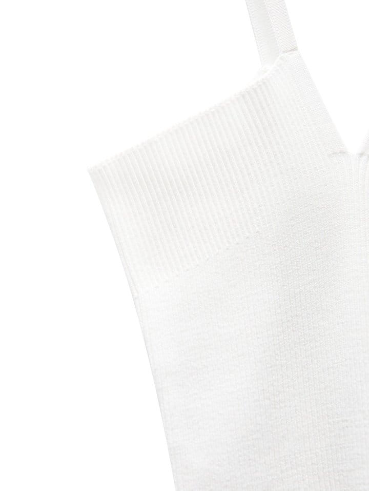 Paper Moon - Korean Women Fashion - #womensfashion - V - Line Strap Ribbed Knit Sleeveless Top - 12