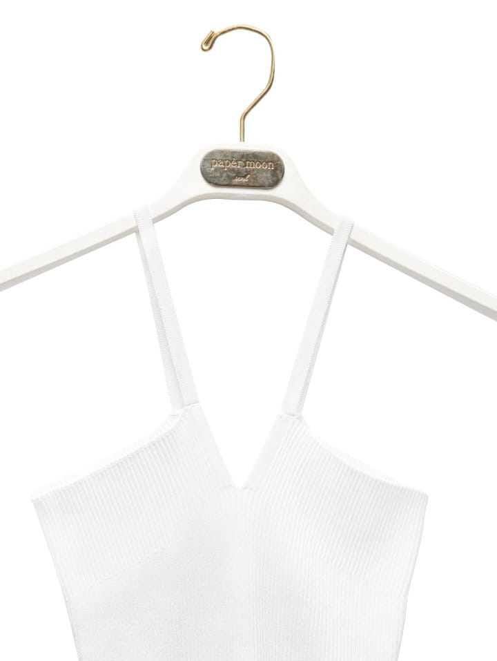 Paper Moon - Korean Women Fashion - #womensfashion - V - Line Strap Ribbed Knit Sleeveless Top - 8