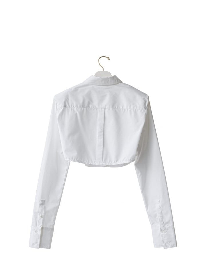 Paper Moon - Korean Women Fashion - #womensfashion - LUX Shoulder Pad Cropped Button Down Shirt - 3