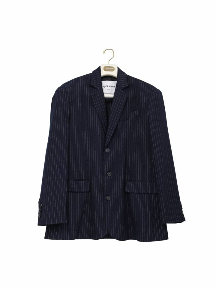 Paper Moon - Korean Women Fashion - #womensfashion - Pin Stripe Three Button Detail Single W Blazer - 3