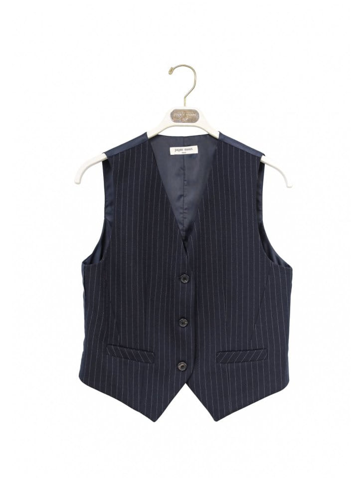 Paper Moon - Korean Women Fashion - #womensfashion - Classic Pin Stripe Tailored Vest - 2