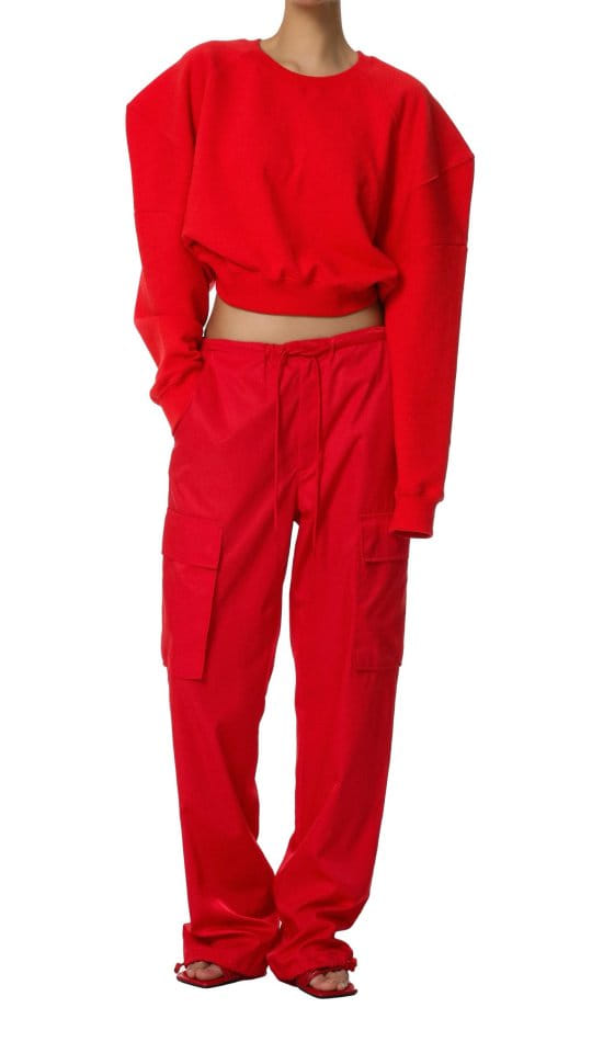 Paper Moon - Korean Women Fashion - #womensfashion - Nylon Drawstring Cargo Pocket Trousers - 5