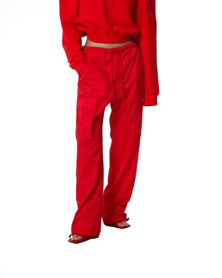 Paper Moon - Korean Women Fashion - #womensfashion - Nylon Drawstring Cargo Pocket Trousers - 9