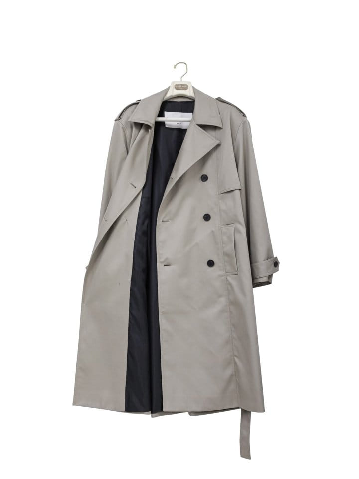 Paper Moon - Korean Women Fashion - #womensfashion - Padded Detail Oversized Double Breasted Trench Coat - 11