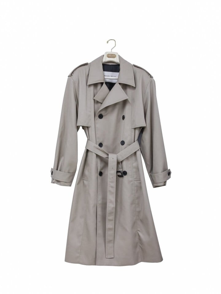 Paper Moon - Korean Women Fashion - #womensfashion - Padded Detail Oversized Double Breasted Trench Coat - 7