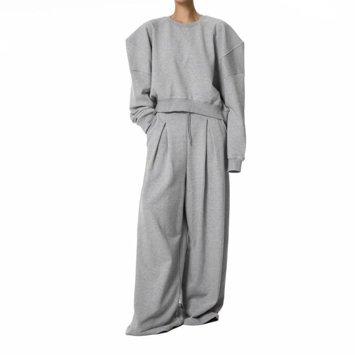Paper Moon - Korean Women Fashion - #womensfashion - Pin Tuck Detail Sweat Wide Pants - 2