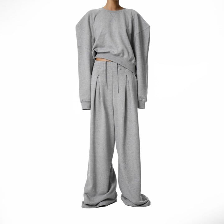 Paper Moon - Korean Women Fashion - #momslook - Pin Tuck Detail Sweat Wide Pants - 4