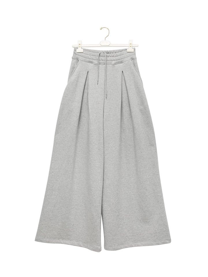 Paper Moon - Korean Women Fashion - #womensfashion - Pin Tuck Detail Sweat Wide Pants - 6