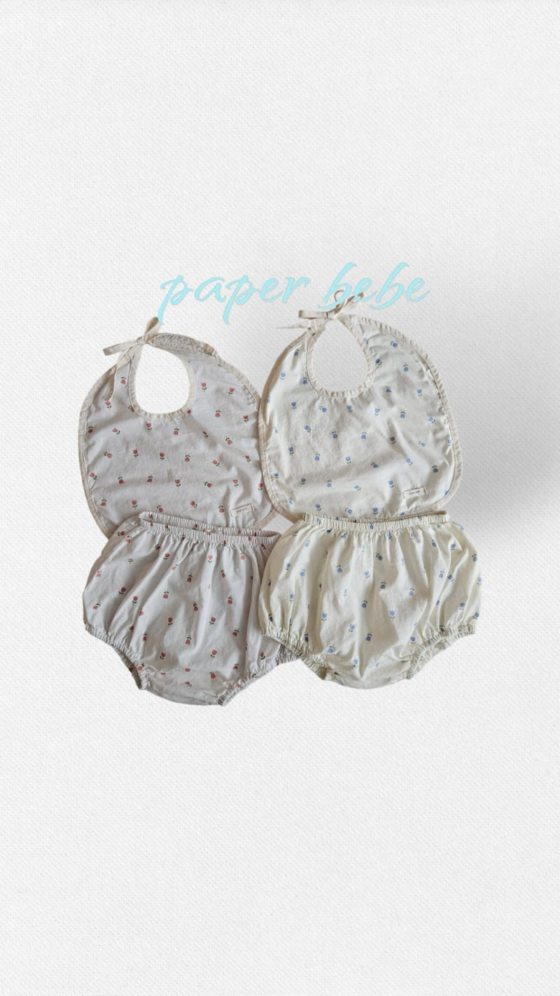 Paper Studios - Korean Baby Fashion - #babyclothing - Tulip Bourma Bib Set - 2