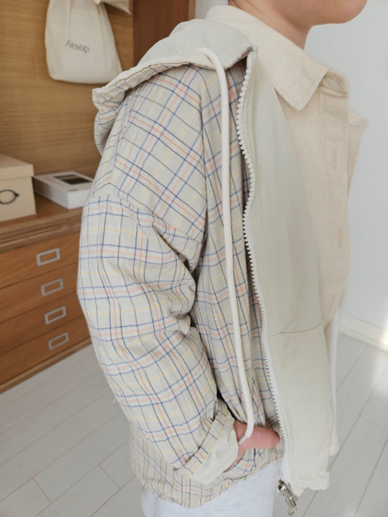 Paper Studios - Korean Children Fashion - #discoveringself - N Check Hoody Jumper - 8