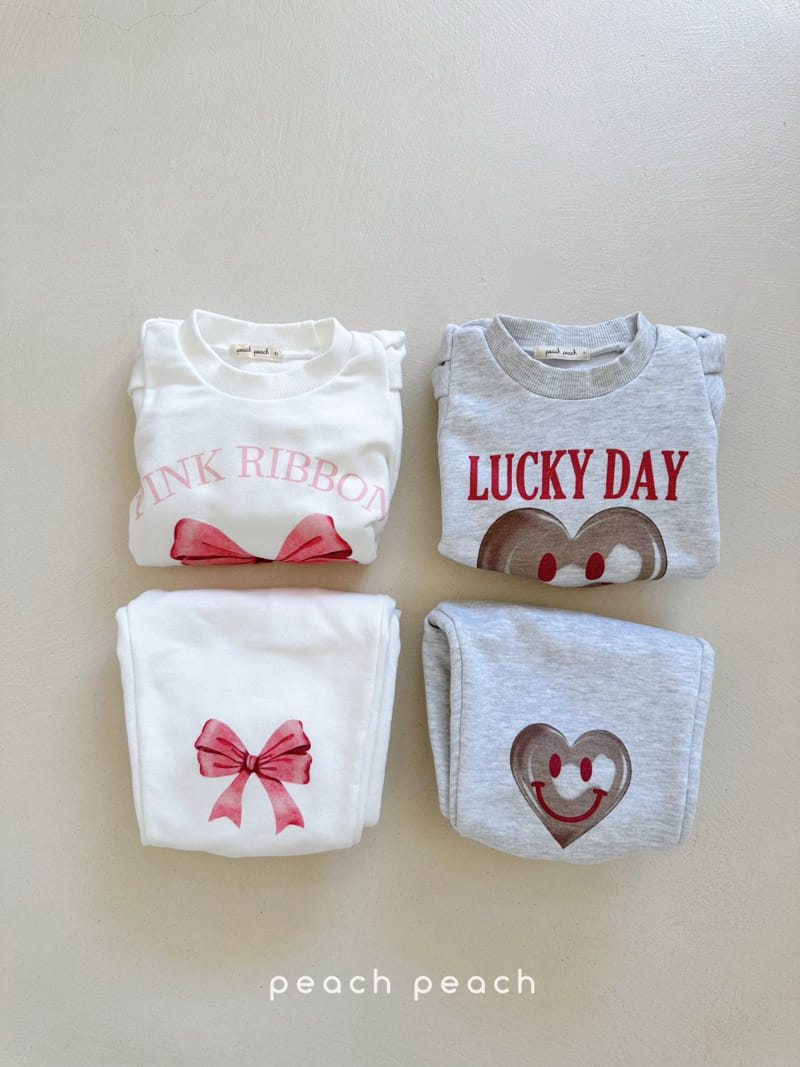 Peach-peach - Korean Children Fashion - #fashionkids - Lucky Day Top Bottom Set - 5