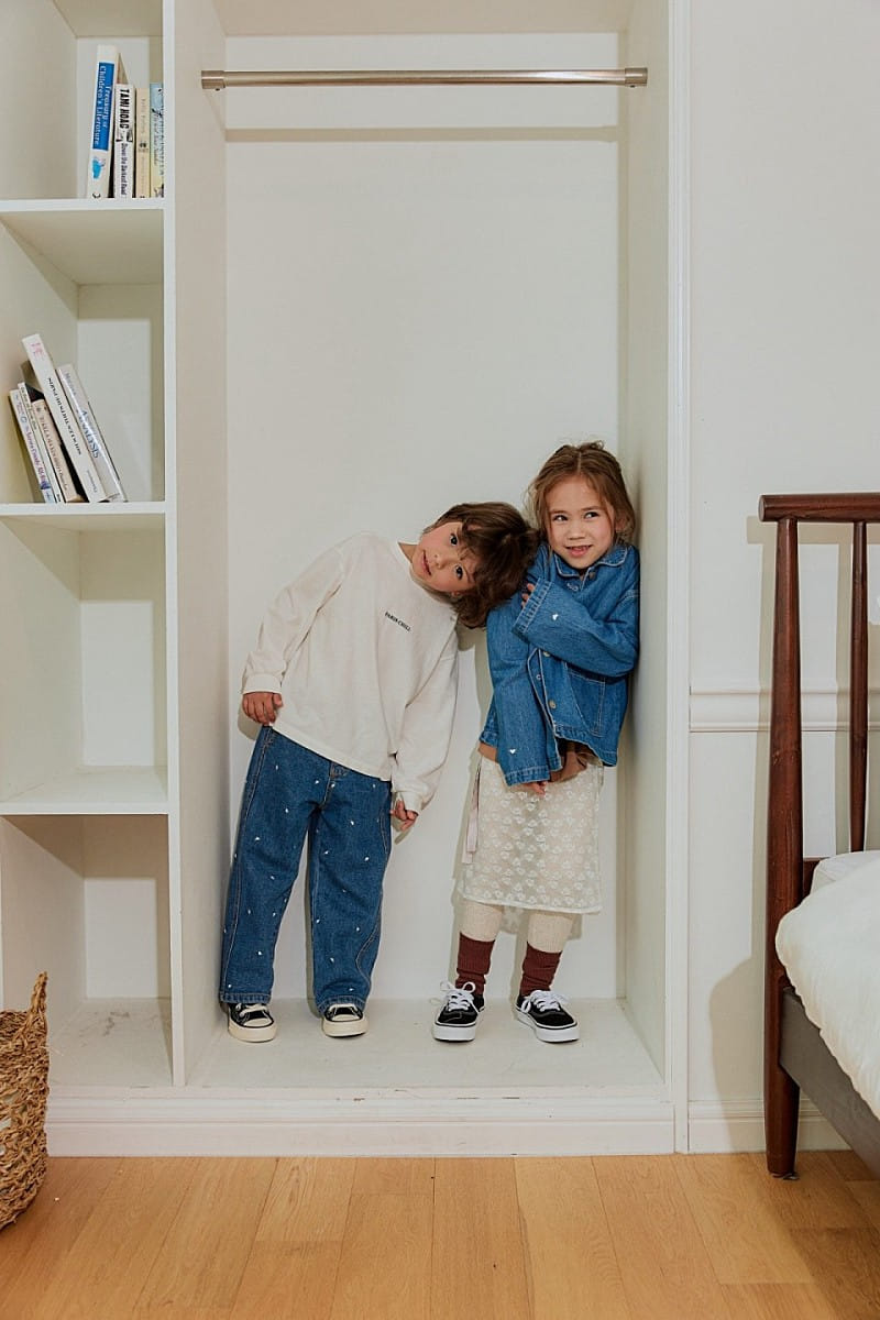Peanut - Korean Children Fashion - #Kfashion4kids - Heart Dneim Pants - 8