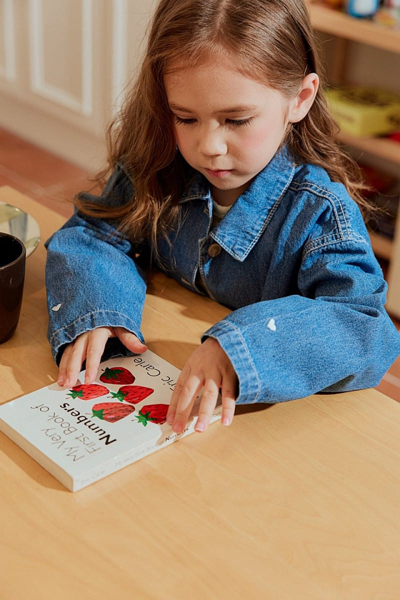 Peanut - Korean Children Fashion - #kidsshorts - Heart Denim Jacket - 7