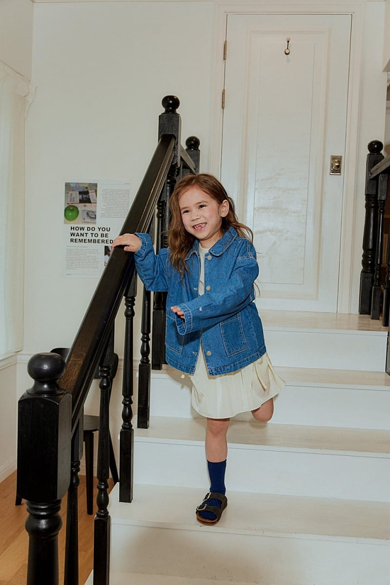 Peanut - Korean Children Fashion - #kidsstore - Heart Denim Jacket - 8