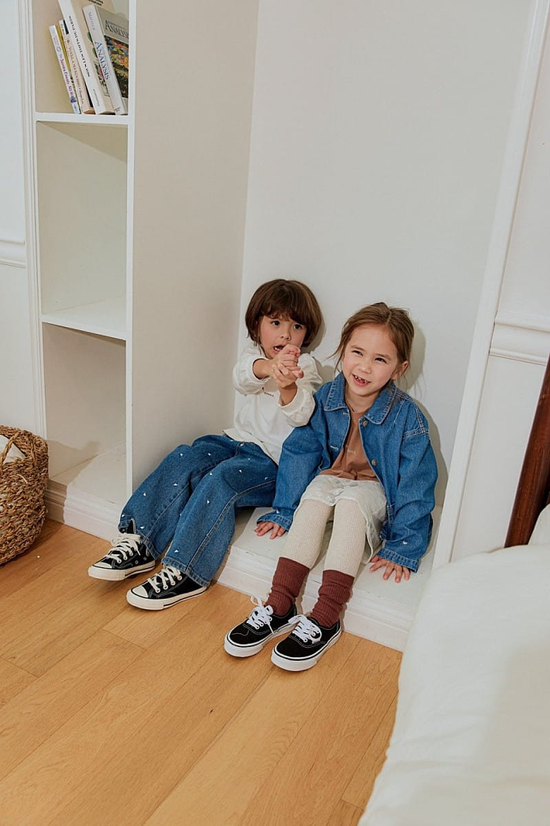 Peanut - Korean Children Fashion - #minifashionista - Heart Dneim Pants - 11