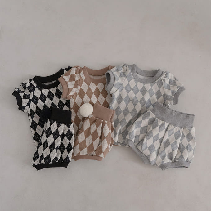 Peekaboo - Korean Children Fashion - #childofig - Argyle Top Bottom Set