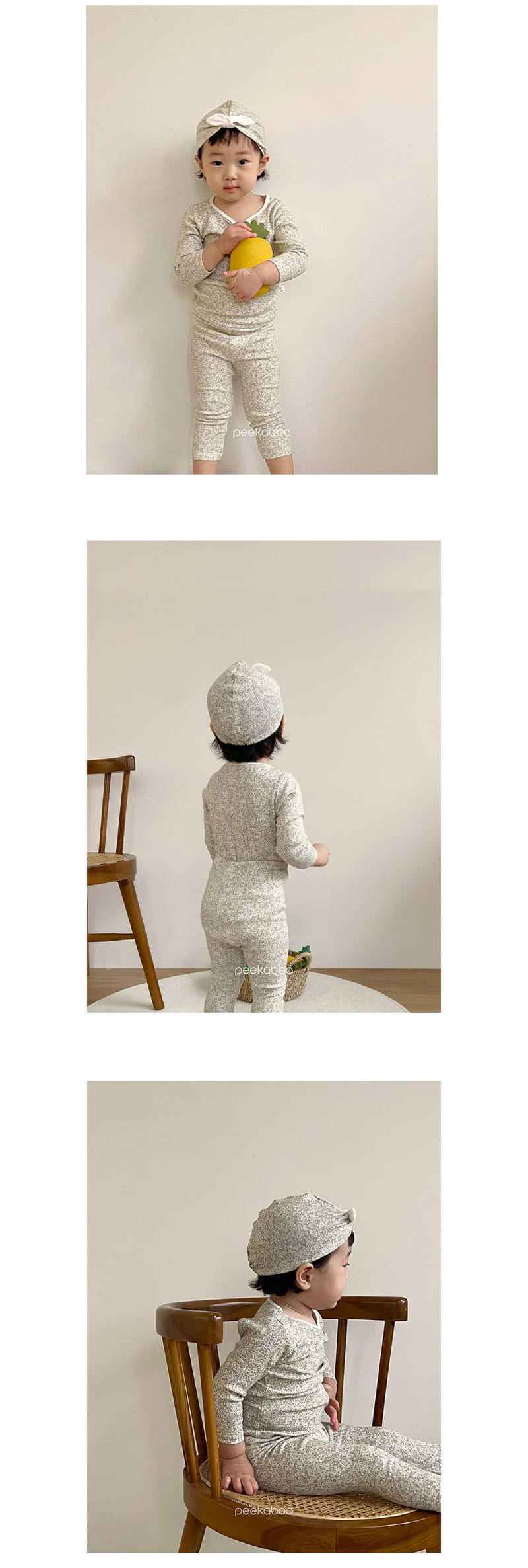 Peekaboo - Korean Children Fashion - #minifashionista - Flower Sooni Top Bottom Set - 4