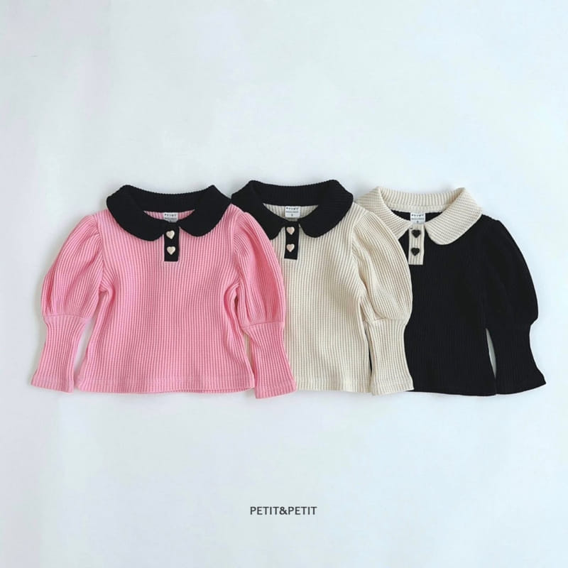 Petit & Petit - Korean Children Fashion - #childofig - Waffle Collar Tee