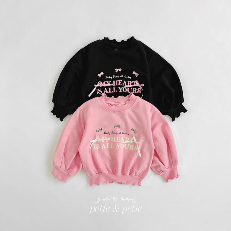 Petit & Petit - Korean Children Fashion - #childofig - My Heart Ribbon Sweatshirt - 2