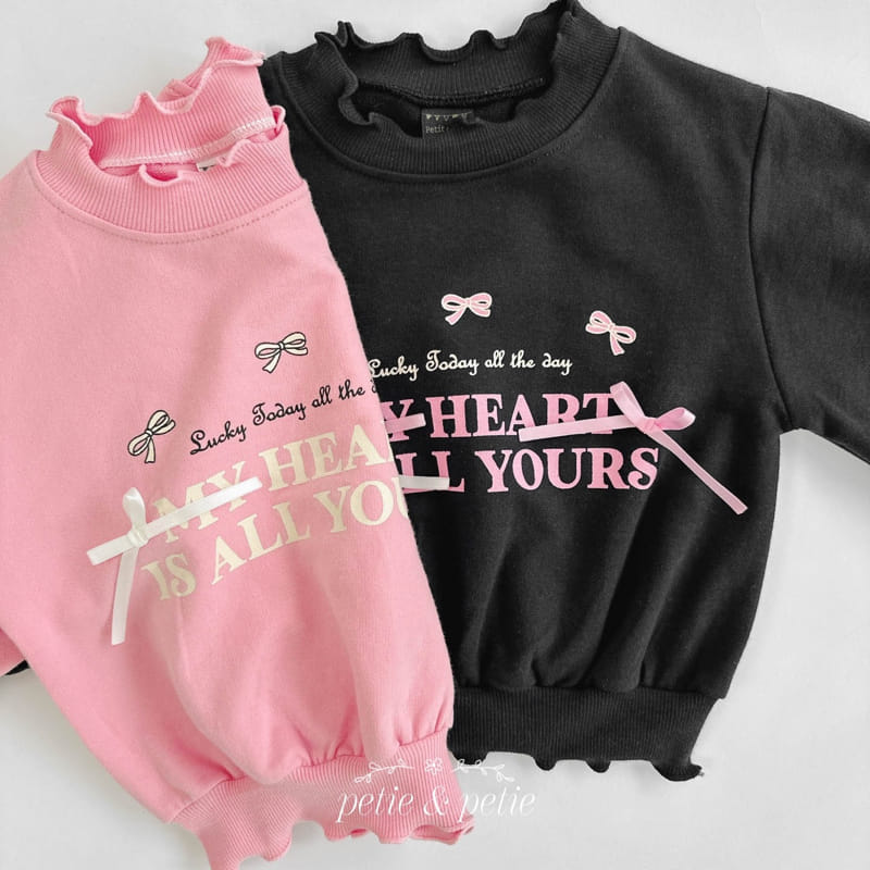 Petit & Petit - Korean Children Fashion - #discoveringself - My Heart Ribbon Sweatshirt - 5