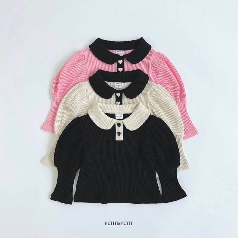 Petit & Petit - Korean Children Fashion - #kidsshorts - Waffle Collar Tee - 7
