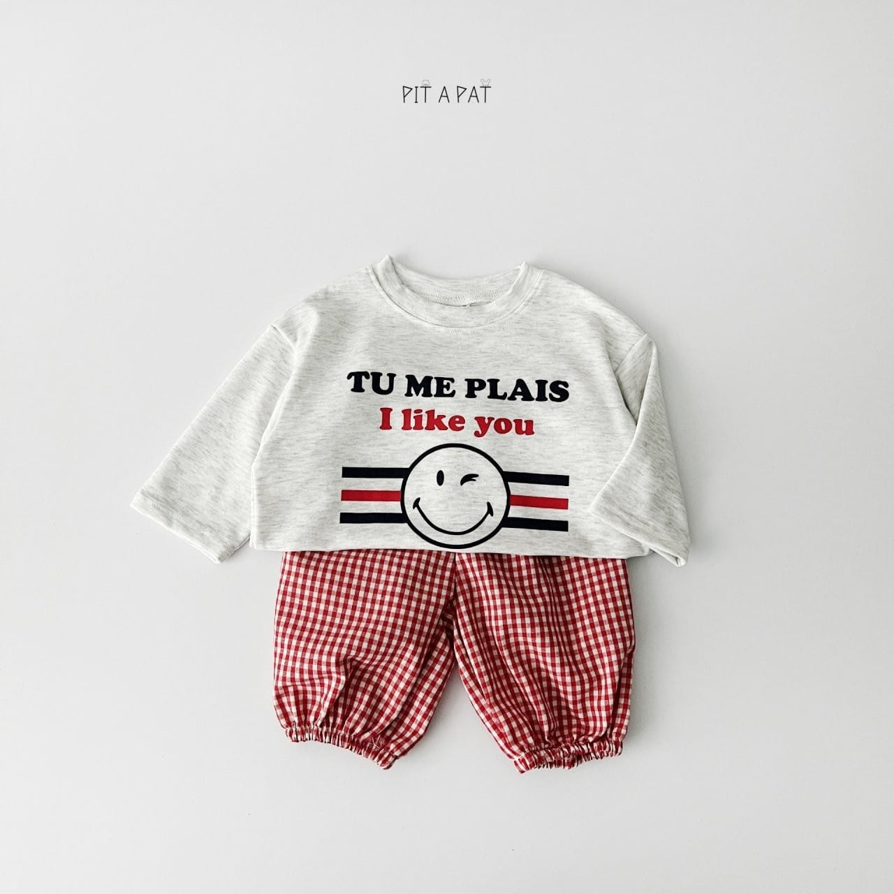 Pitapat - Korean Children Fashion - #littlefashionista - I Like You Top Bottom Set - 10