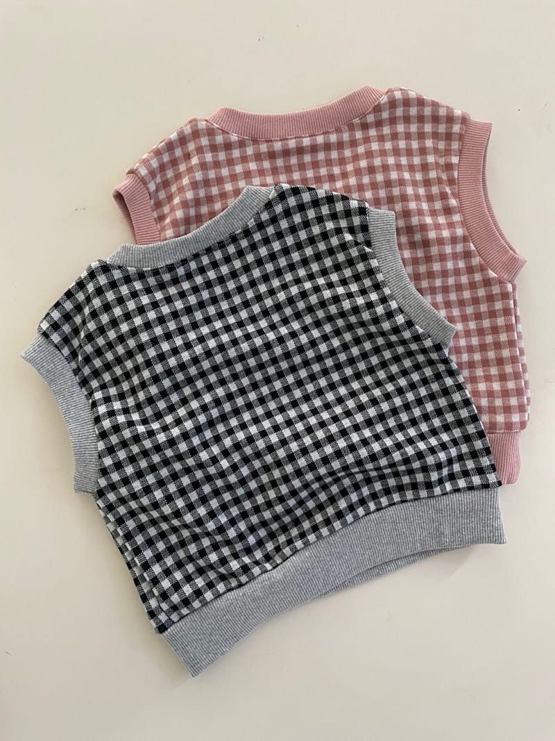 Reve Kid - Korean Baby Fashion - #babylifestyle - V Check Top Bottom Set - 4
