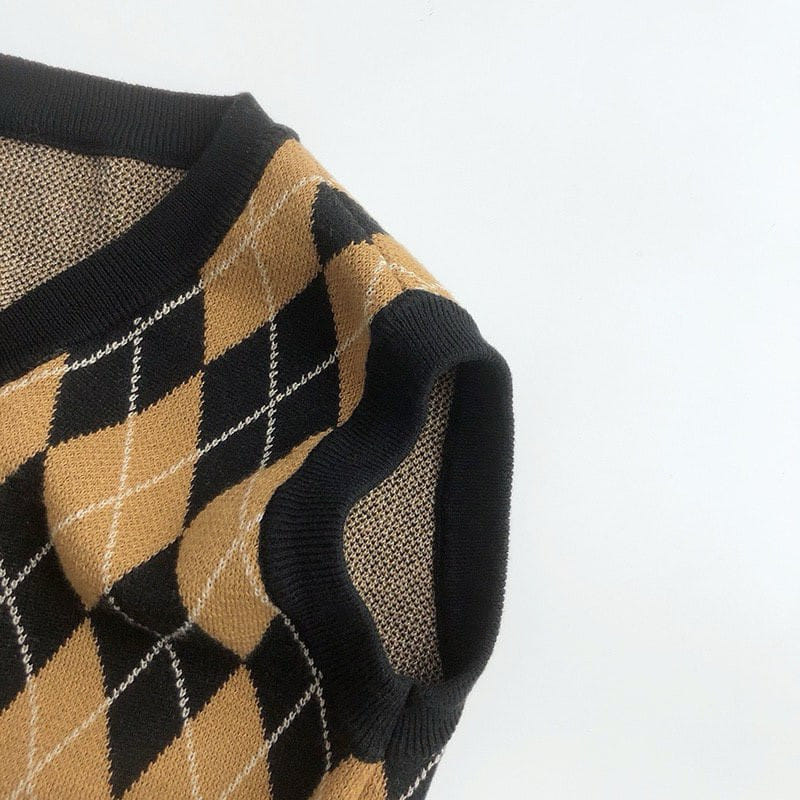 Reve Kid - Korean Children Fashion - #childofig - Argyle Vest - 4