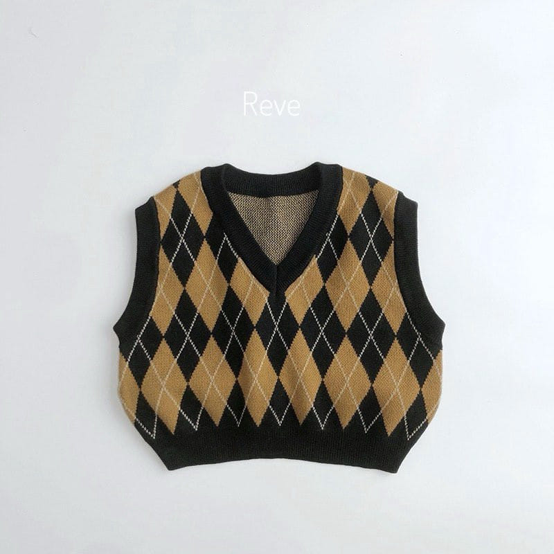 Reve Kid - Korean Children Fashion - #prettylittlegirls - Argyle Vest - 2