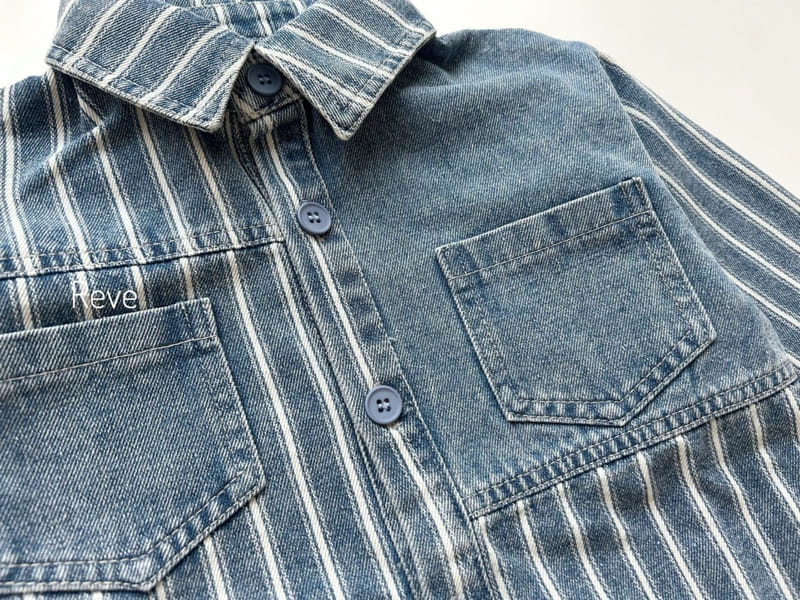 Reve - Korean Children Fashion - #childofig - Half ST Denim Jacket Shirt - 3