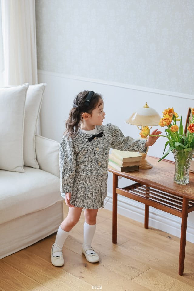 Rica - Korean Children Fashion - #designkidswear - Tweed Top Bottom Set - 9