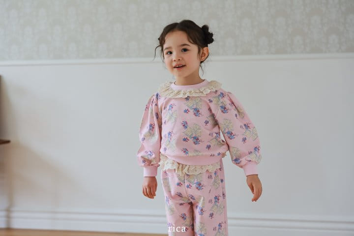 Rica - Korean Children Fashion - #fashionkids - Ribbon Top Bottom Set - 6